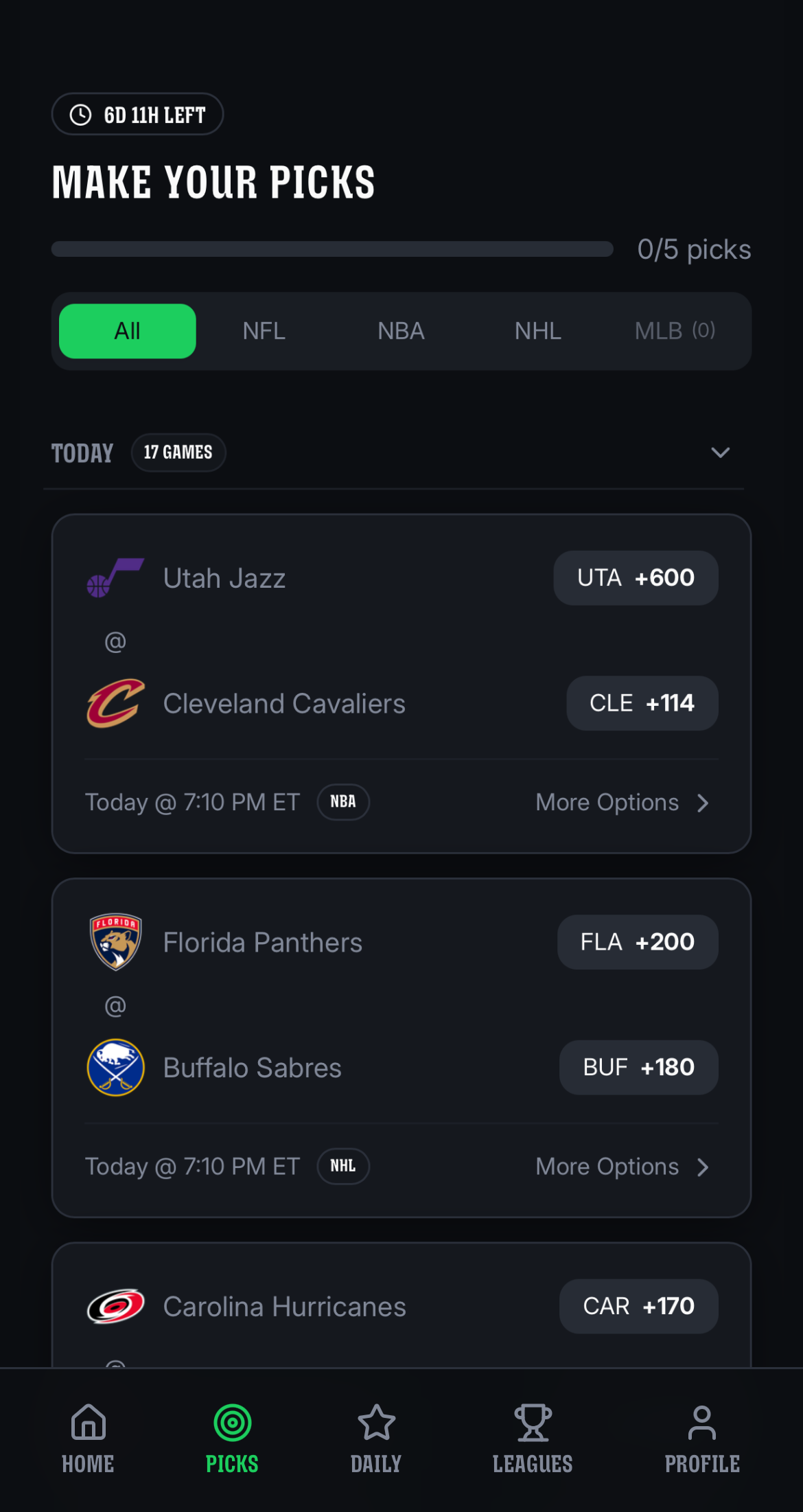 Sideline Sports app screenshot